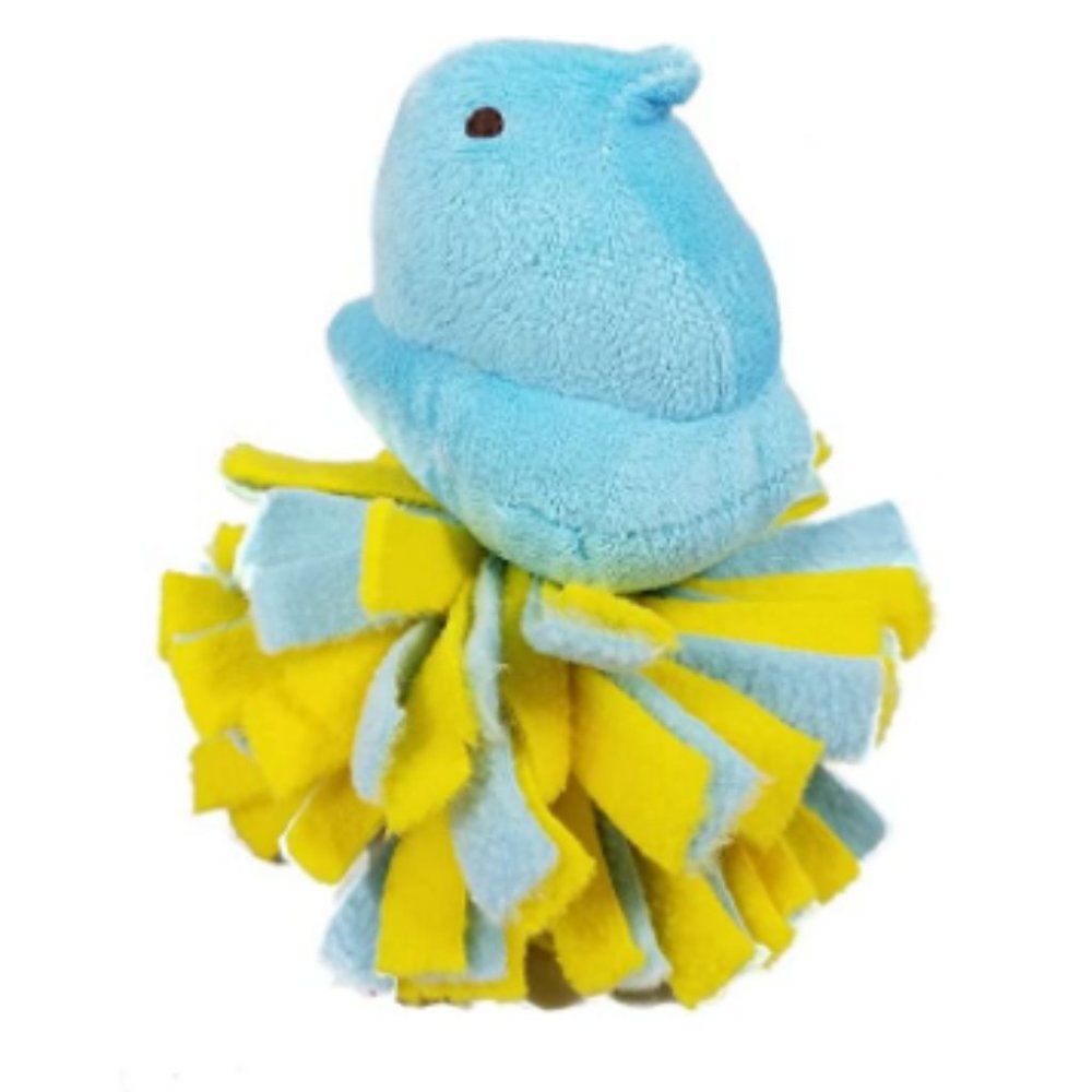 Blue Peep Peeps for Pets  Fleece Bottom Plush Chick Squeaky Dog and Cat Pet Toy